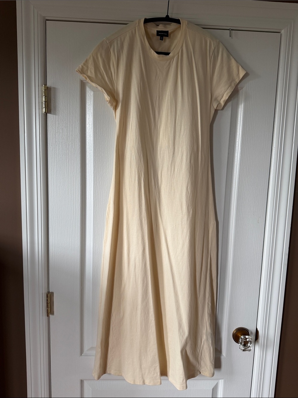 Who What Wear Cream Short-Sleeve Maxi Dress